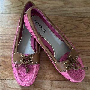 🎉HP🎉Sperry Pink & Brown Boat Shoes